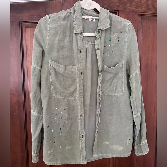 Sundry Distressed Button Up - Picture 1 of 4